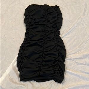 Elegant Black Ruched Dress